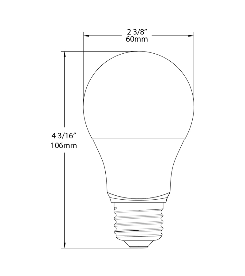 RAB A199E26850ND LED BULB A19 9W 60EQ 800LM E26 CRI80 5000K ND